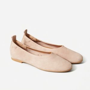 Everlane Day Glove flats pale rose suede